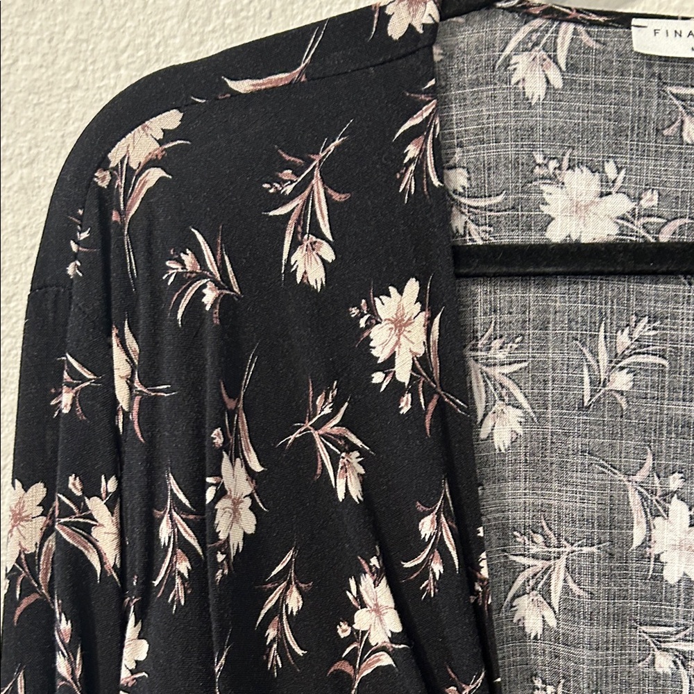 Final Touch Black Floral Blouse - Picture 3 of 5